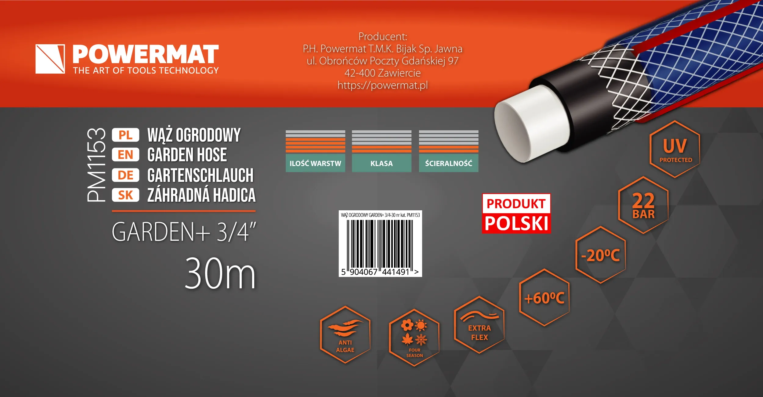 garden+ vrtno crijevo 3/4" 30 m plavo - slika 5