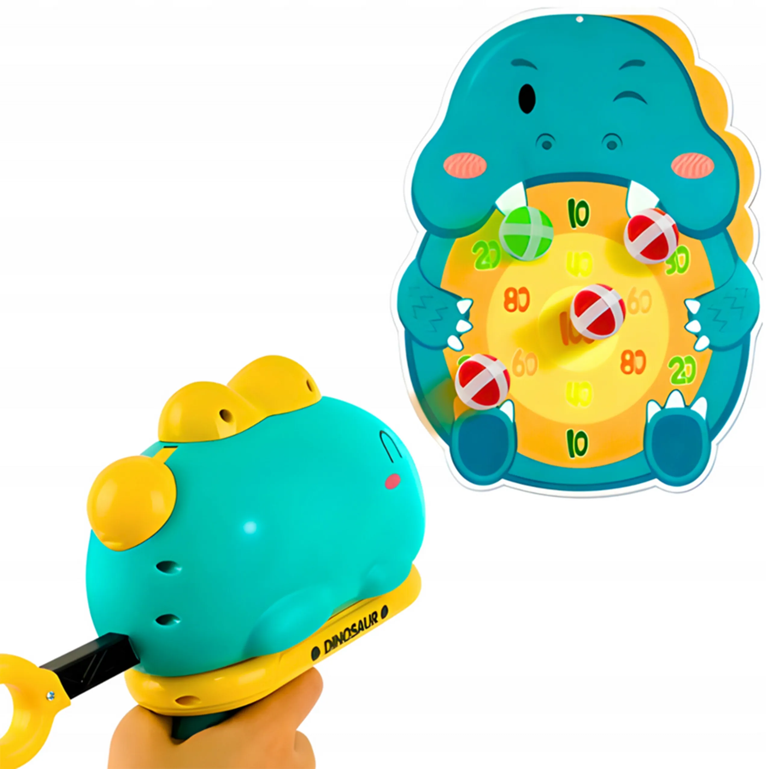 woopie puška s čičak lopticama i pločom - dinosaur - slika 6