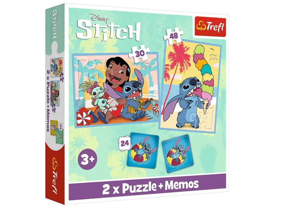 puzzle + memos 2u1 lilo i stitch, happy day trefl 93585 - slika 2