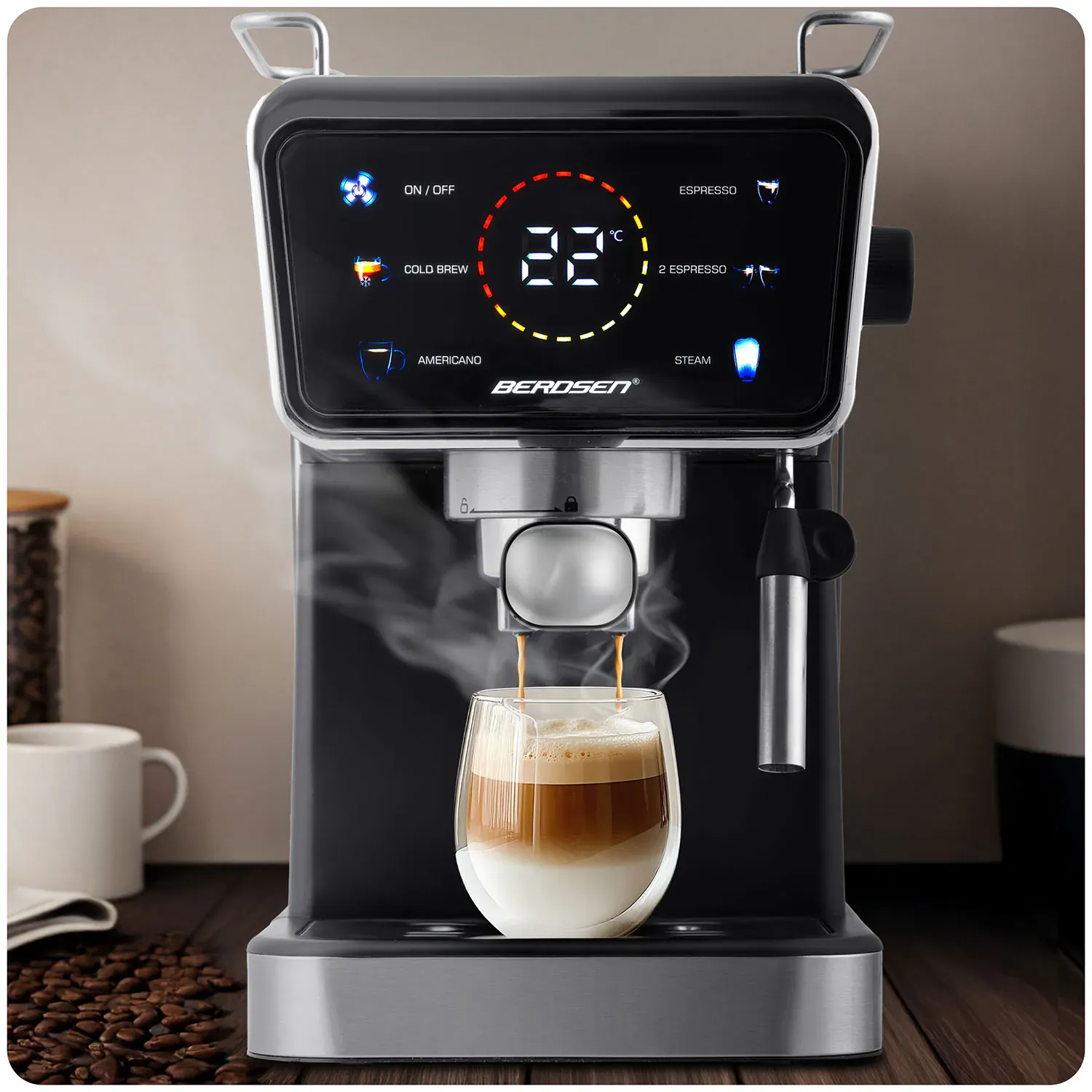 berdsen bd-771 aparat za espresso od 20 bara, crni - slika 6
