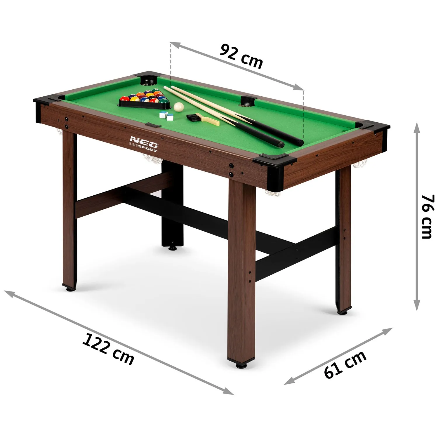 biljarski stol 122 x 61 x 76 cm ns-807 tamno smeđi - slika 6