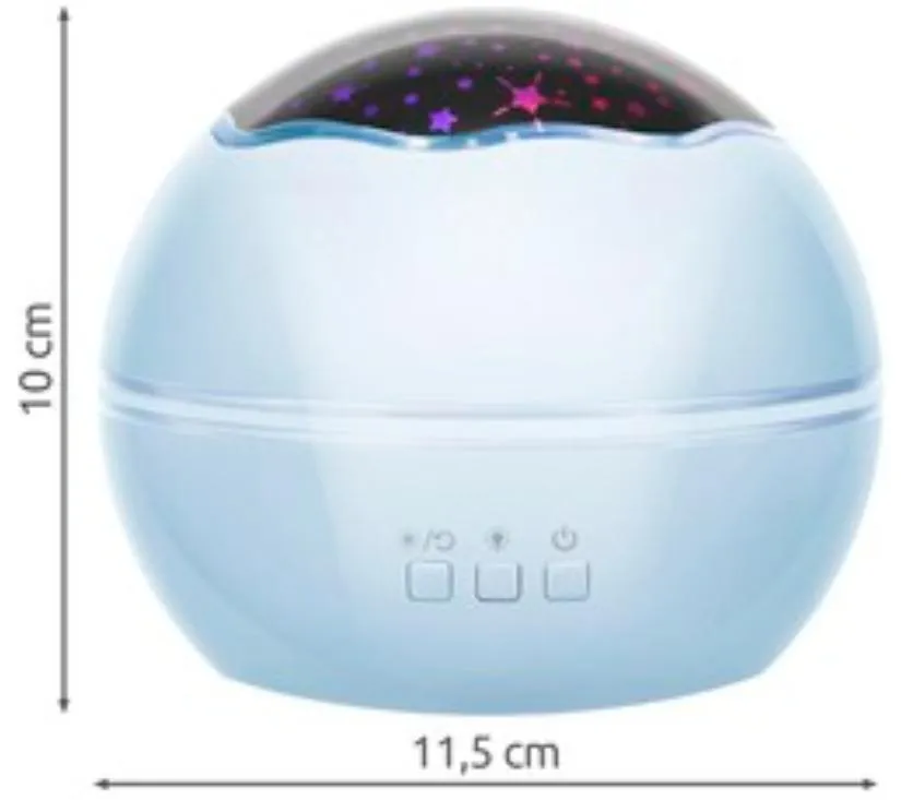 malatec noćna lampa s projektorom - plava - slika 4