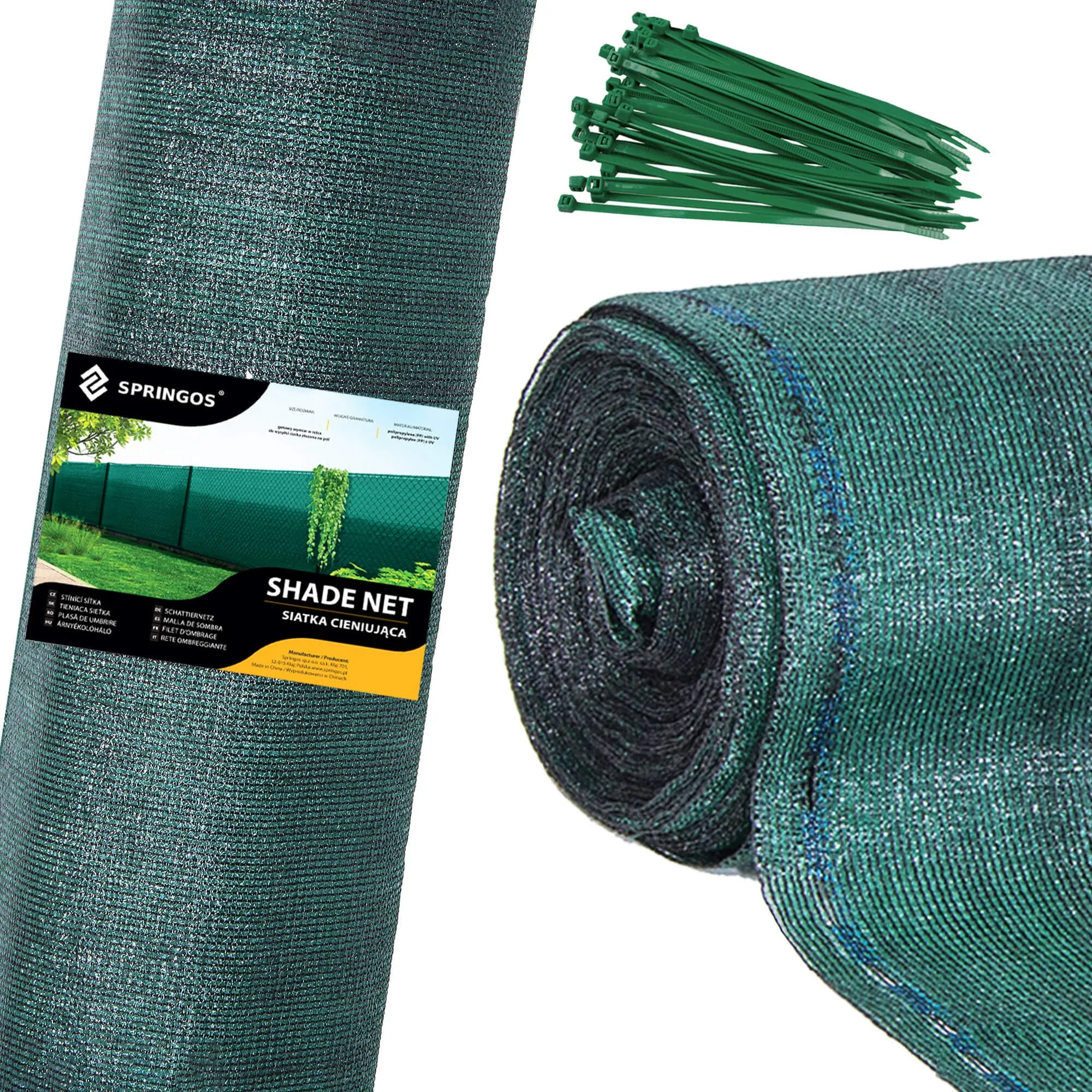zelena sjenila mreža 140 g/m², 1 × 50 m + 200 vezica - slika 11