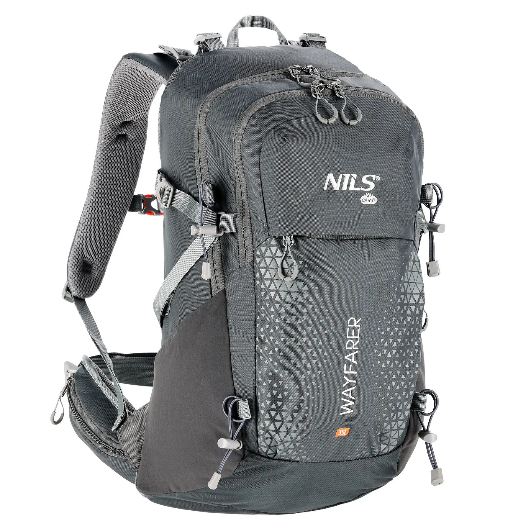 putni ruksak sivi wayfarer 35l nils camp - slika 2