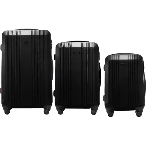 wings set od tri kofera kestrel od abs materijala veličine l m s crni - slika 2