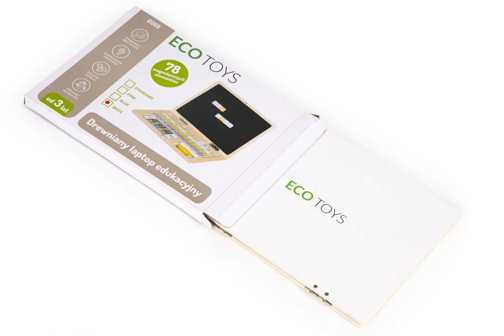 ecotoys edukativni laptop za crtanje 2u1 sa 78 magneta bijeli - slika 3