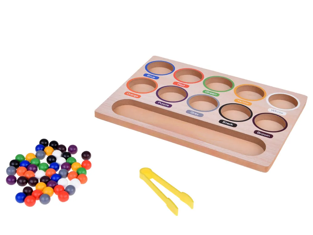 drvena edukativna slagalica - veliki set od 50 kuglica u boji + sorter! - slika 3