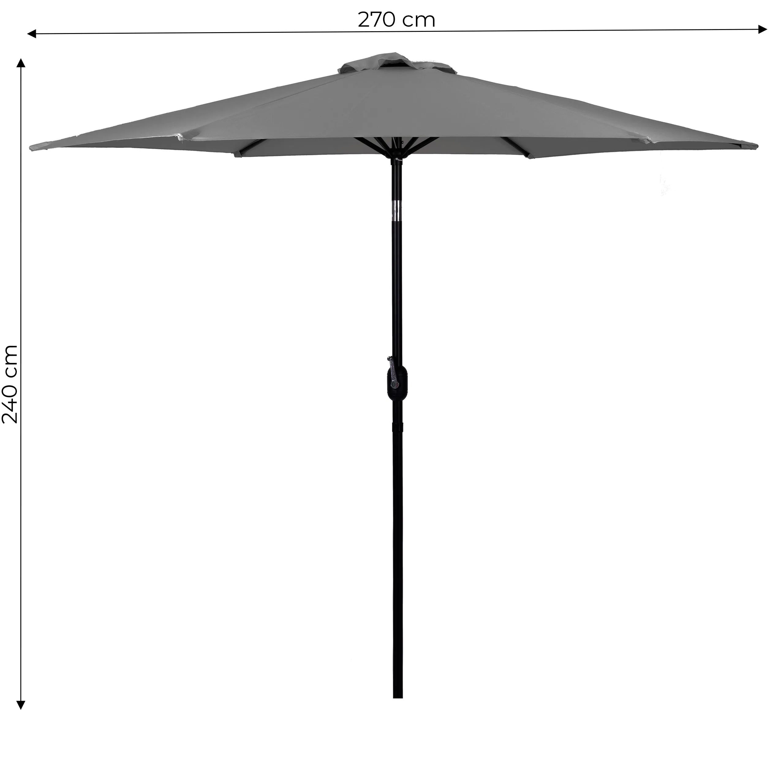 modernhome sivi suncobran 270 cm - slika 9