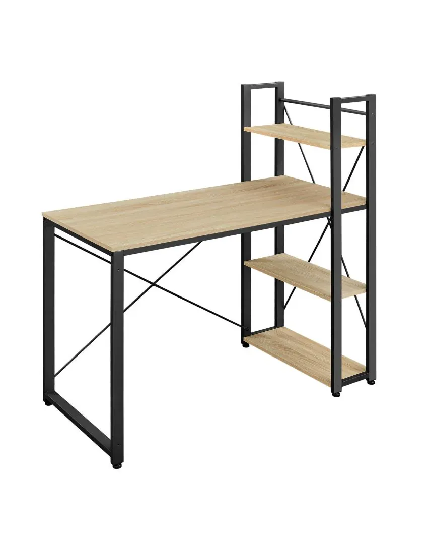 stol s policama, podesive noge, hrast - slika 2