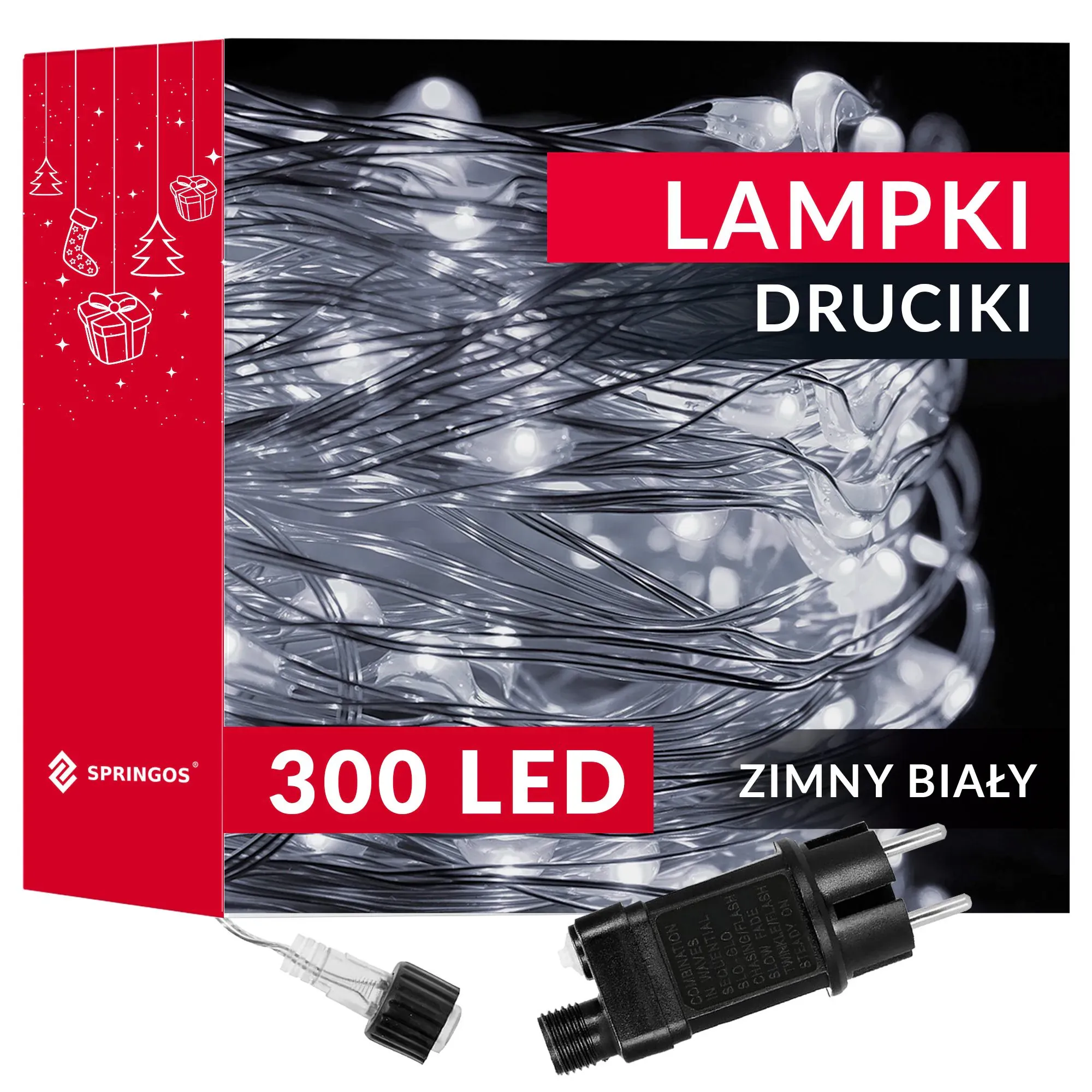božićne lampice 300 led za bor, hladno bijela - slika 12