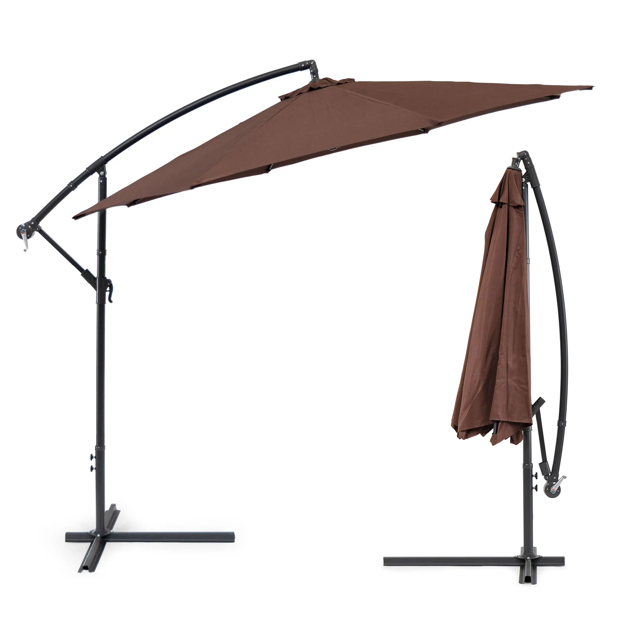 modernhome sl-um002 veliki sklopivi suncobran 3m smeđi - slika 2