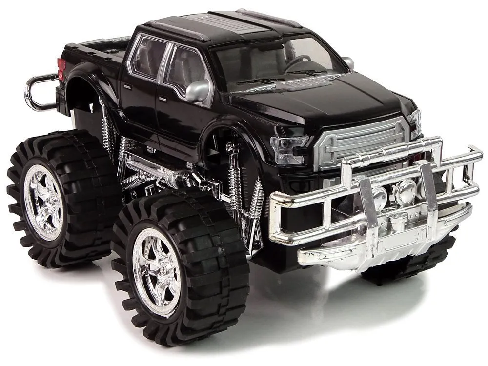 igračka monster truck s prikolicom i bmw-om 58cm crno - crveni - slika 4