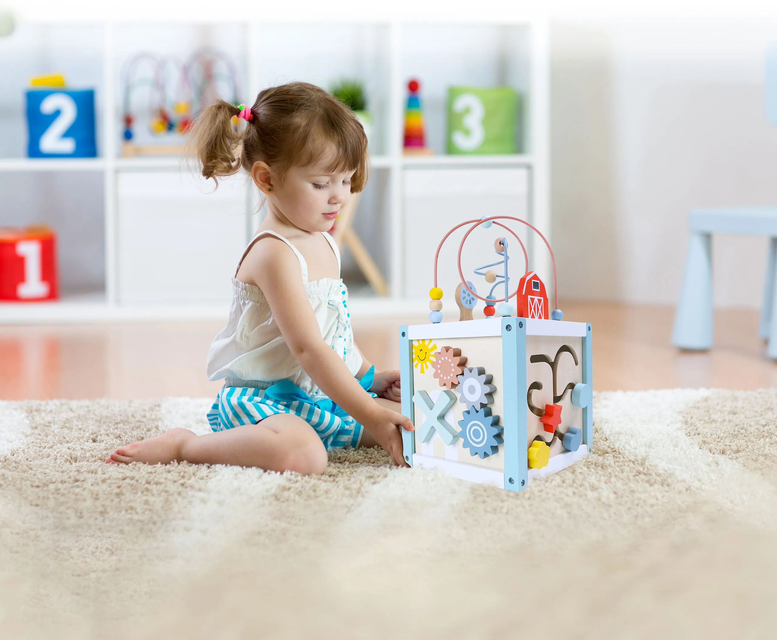 ecotoys drvena edukacijska kutija plava - slika 7