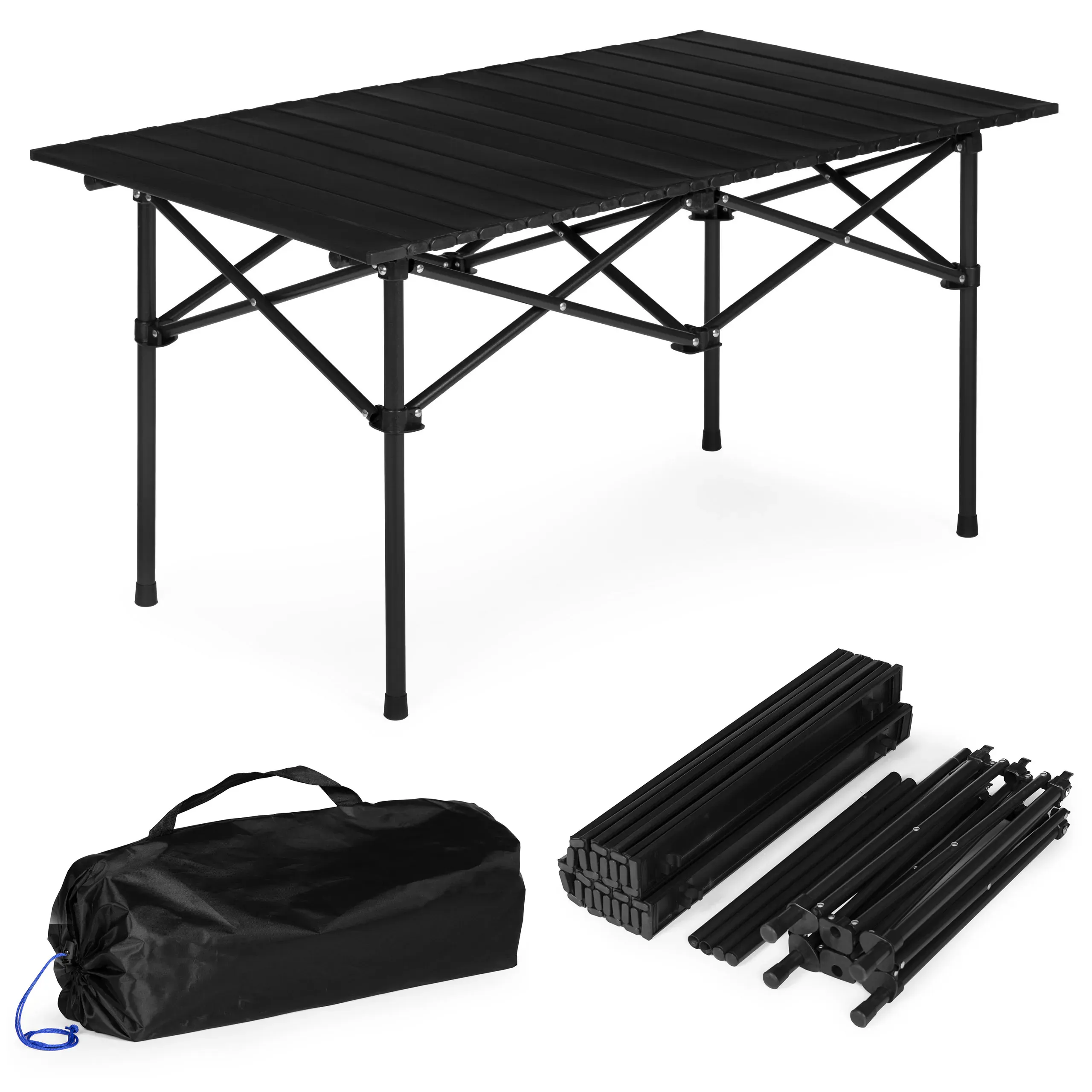 MultiGarden sklopivi kamping stol 95 × 55 cm s torbom za nošenje, crni - Pribislavec