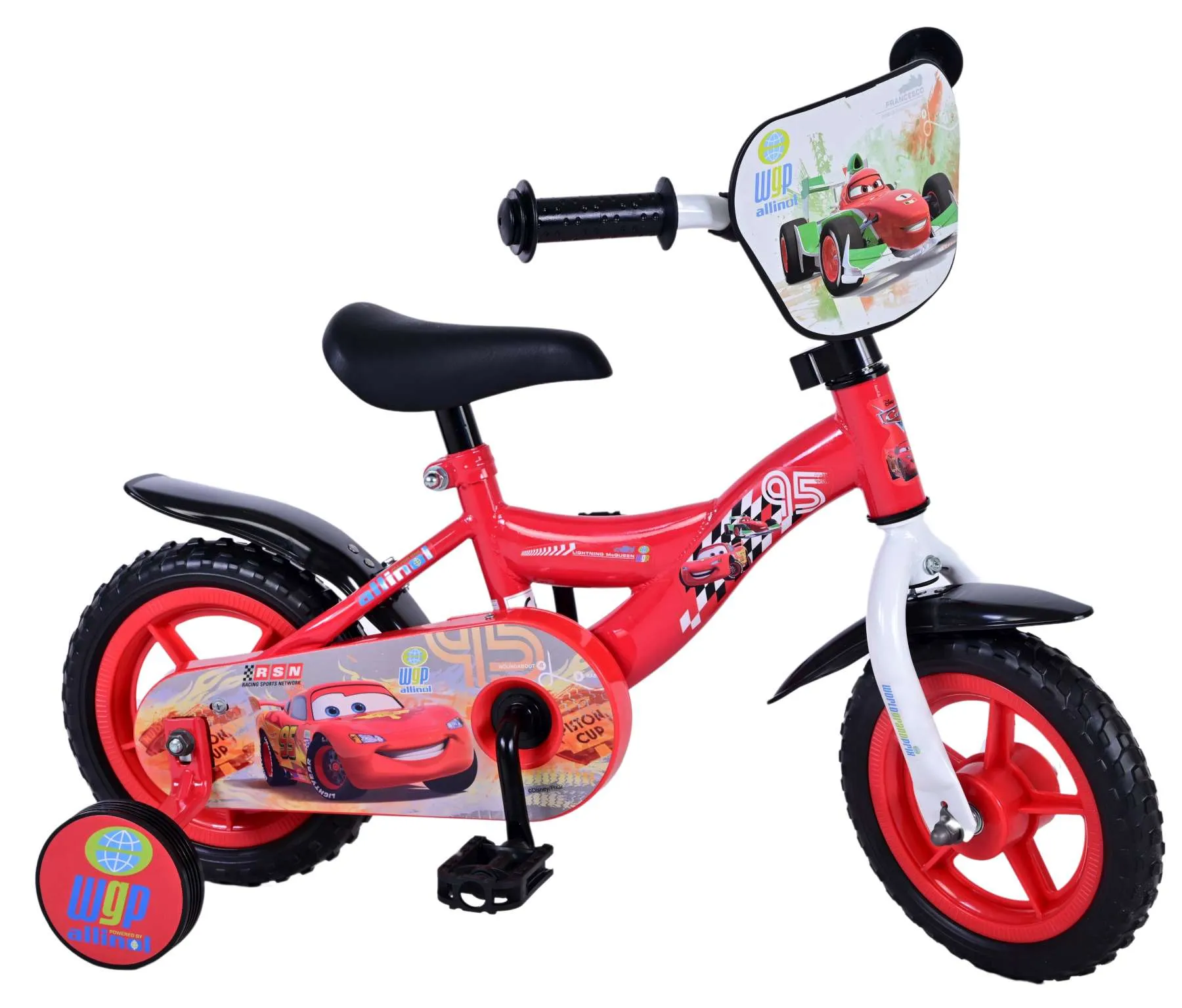 dječji bicikl disney cars 10" s fiksnim prijenosom - crveni - slika 3