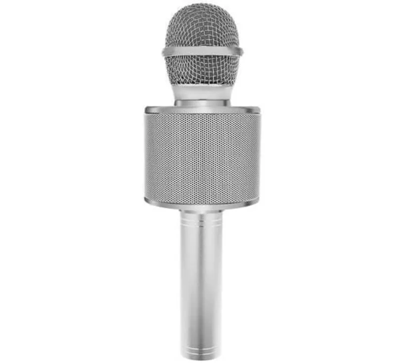 karaoke mikrofon s zvučnikom sivi - slika 6