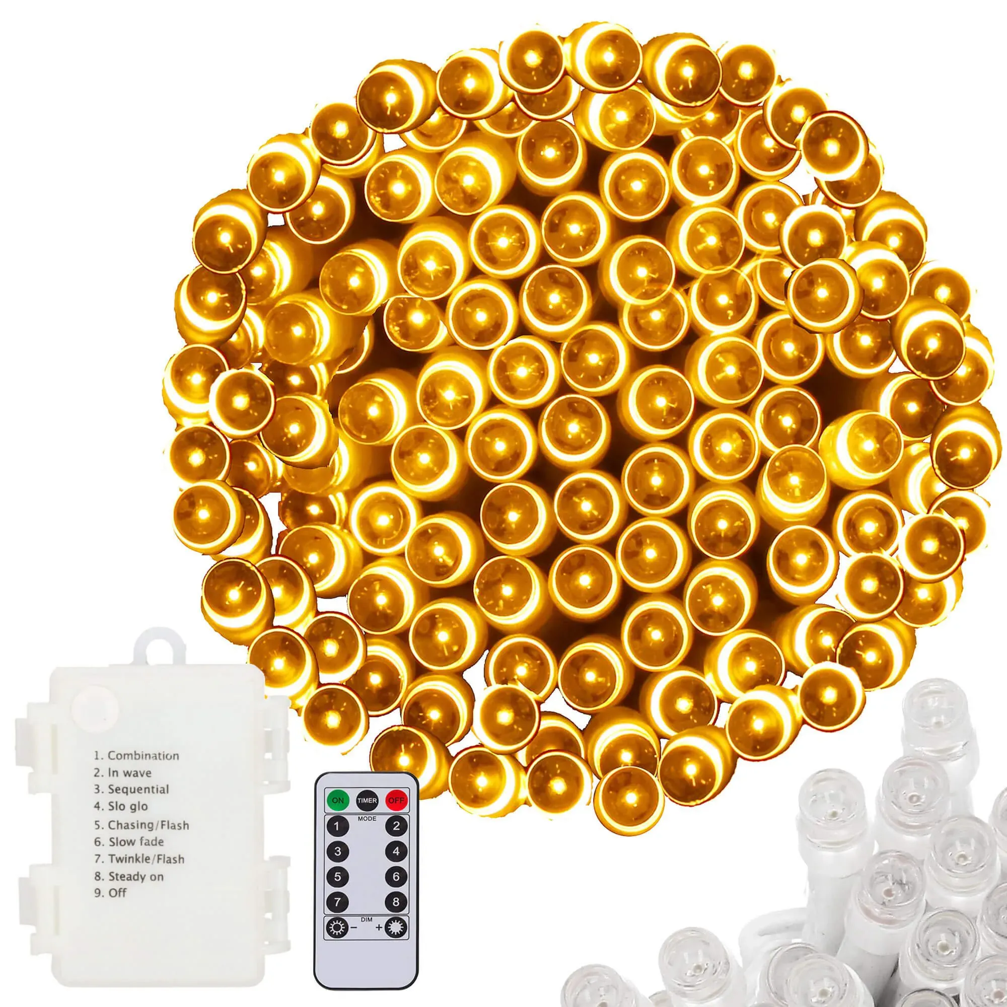 led lampice na baterije – 100 lampica toplo bijele - slika 2