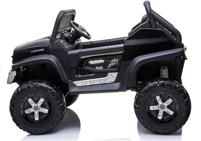 mercedes unimog - automobil na akumulator, crni 4x4 - slika 5