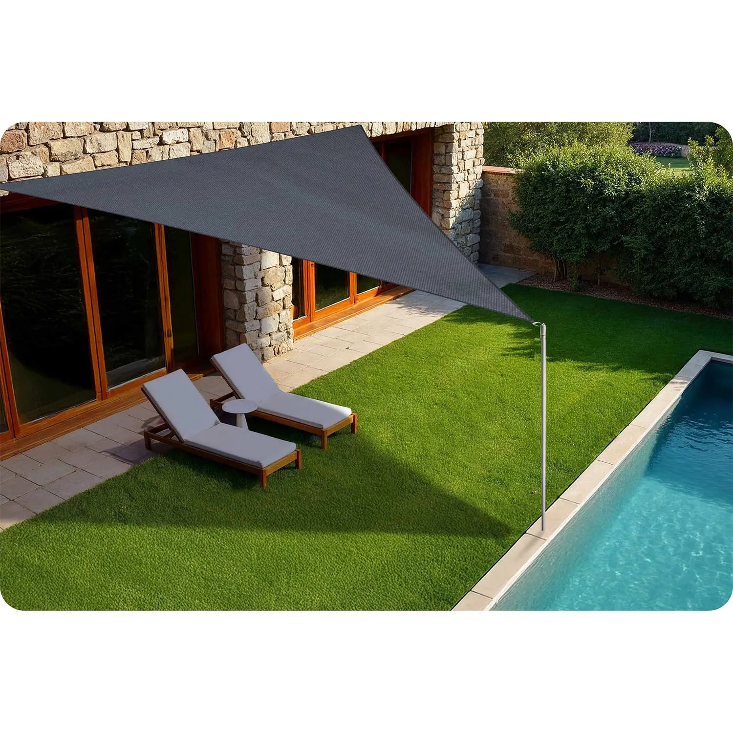 jedro protiv sunca trokutasto 7 m² – sivo, model pl-886 - slika 9