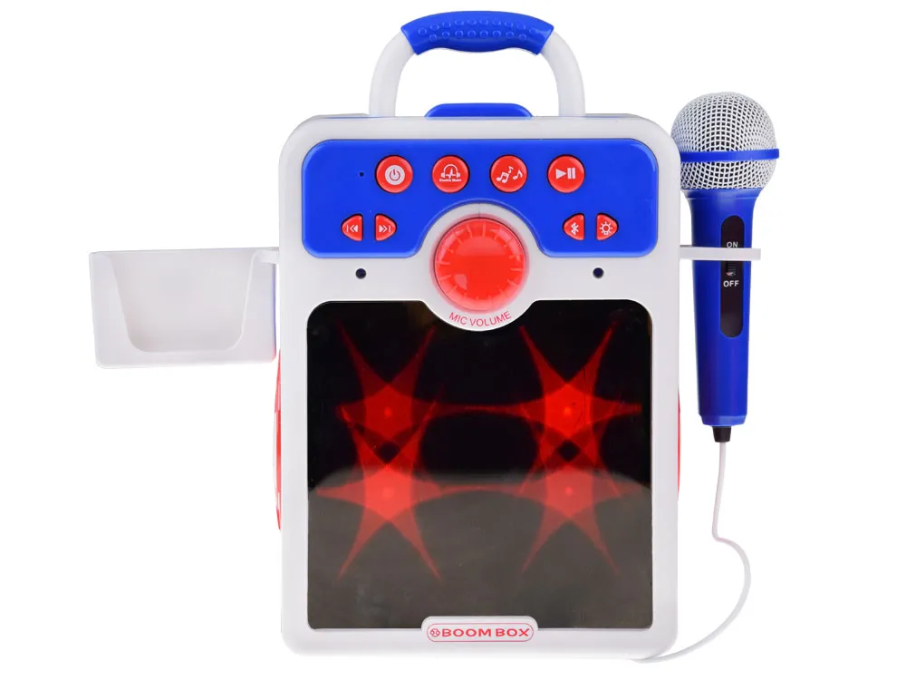 disko zvučnik s mikrofonom za karaoke plavi - slika 4