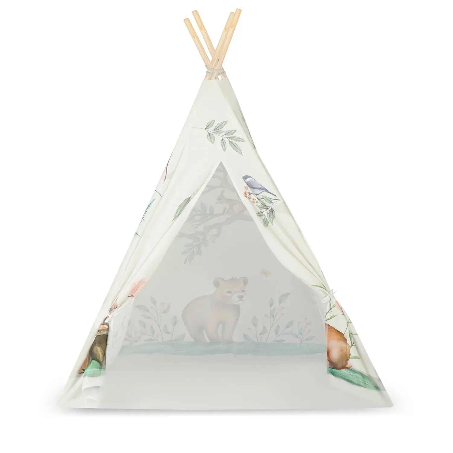 nukido teepee šator za djecu bež životinje - slika 4