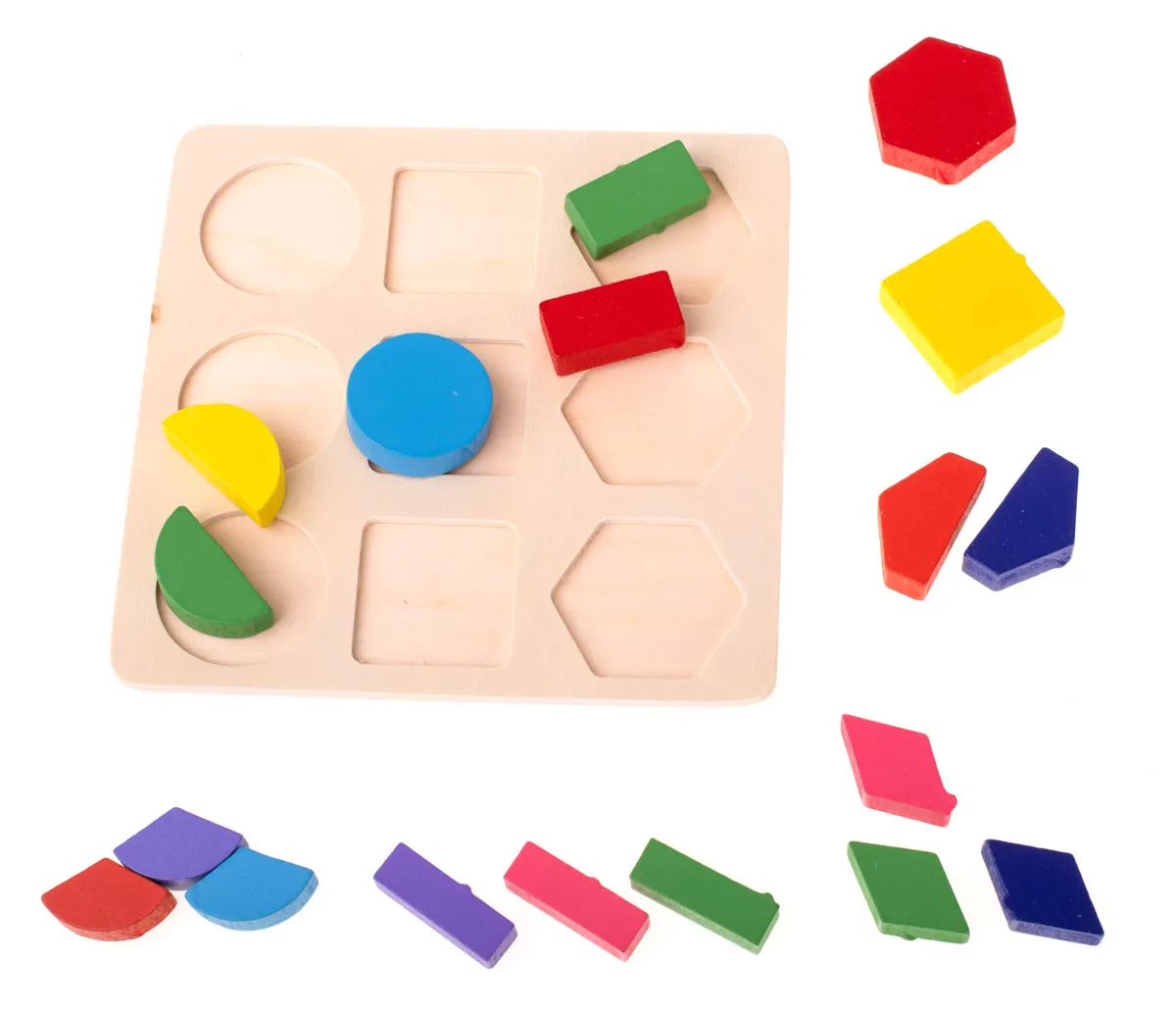 montessori drvena edukativna igračka spajanja oblika 18 kom. - slika 4