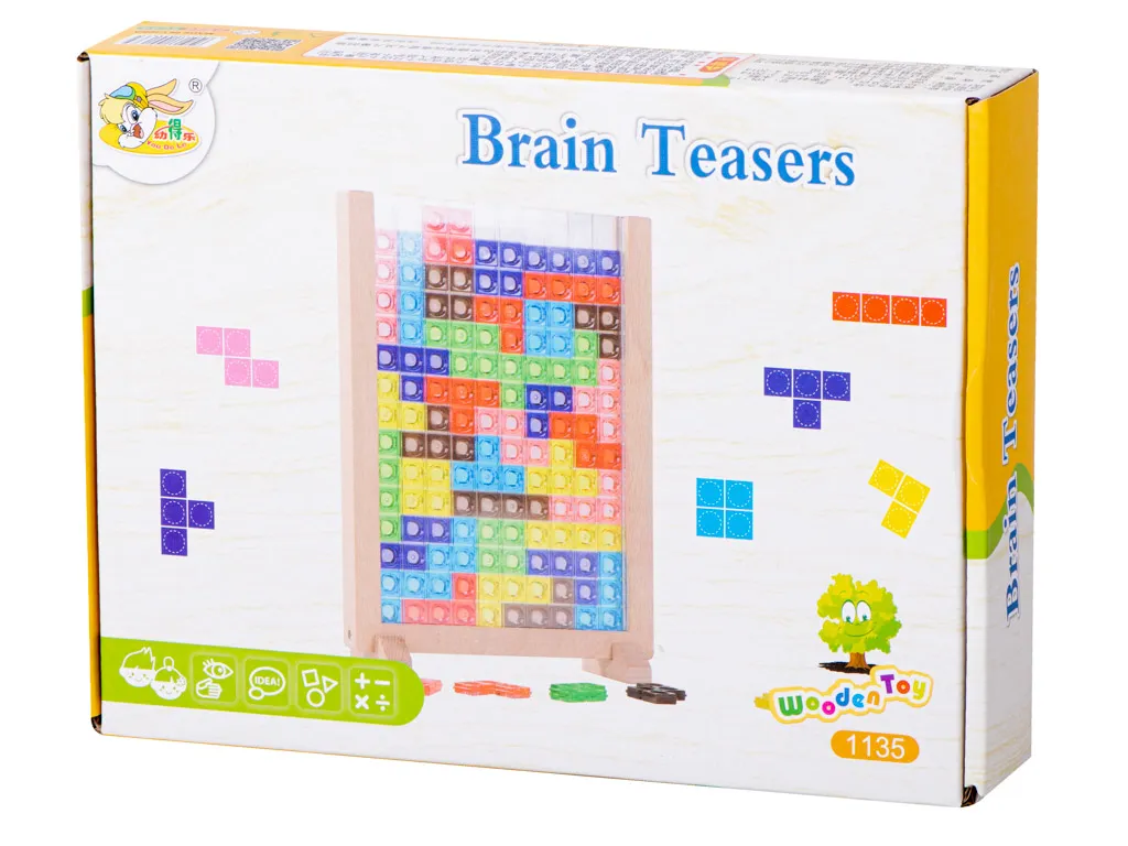 montessori vertikalni tetris u drvenom okviru - slika 10