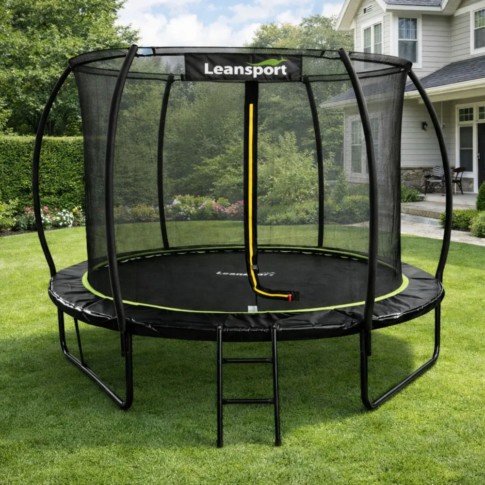 vrtni trampolin s unutarnjom mrežom crno-zeleni 183 cm 6 stopa - slika 4