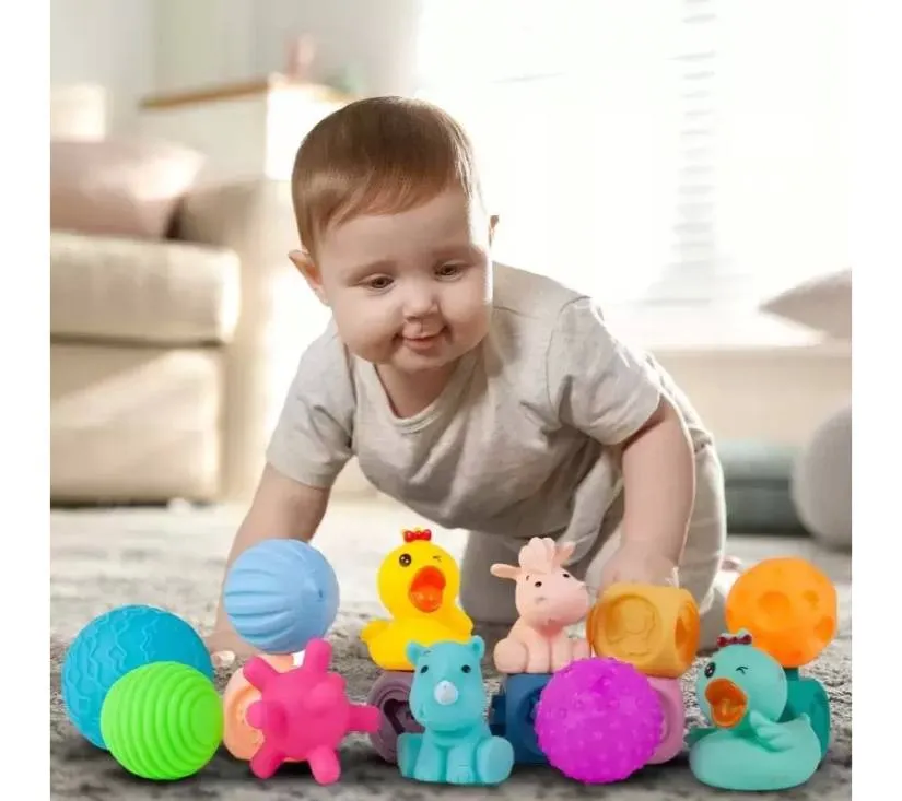 set senzornih igračaka loptice, kocke, životinje - slika 4