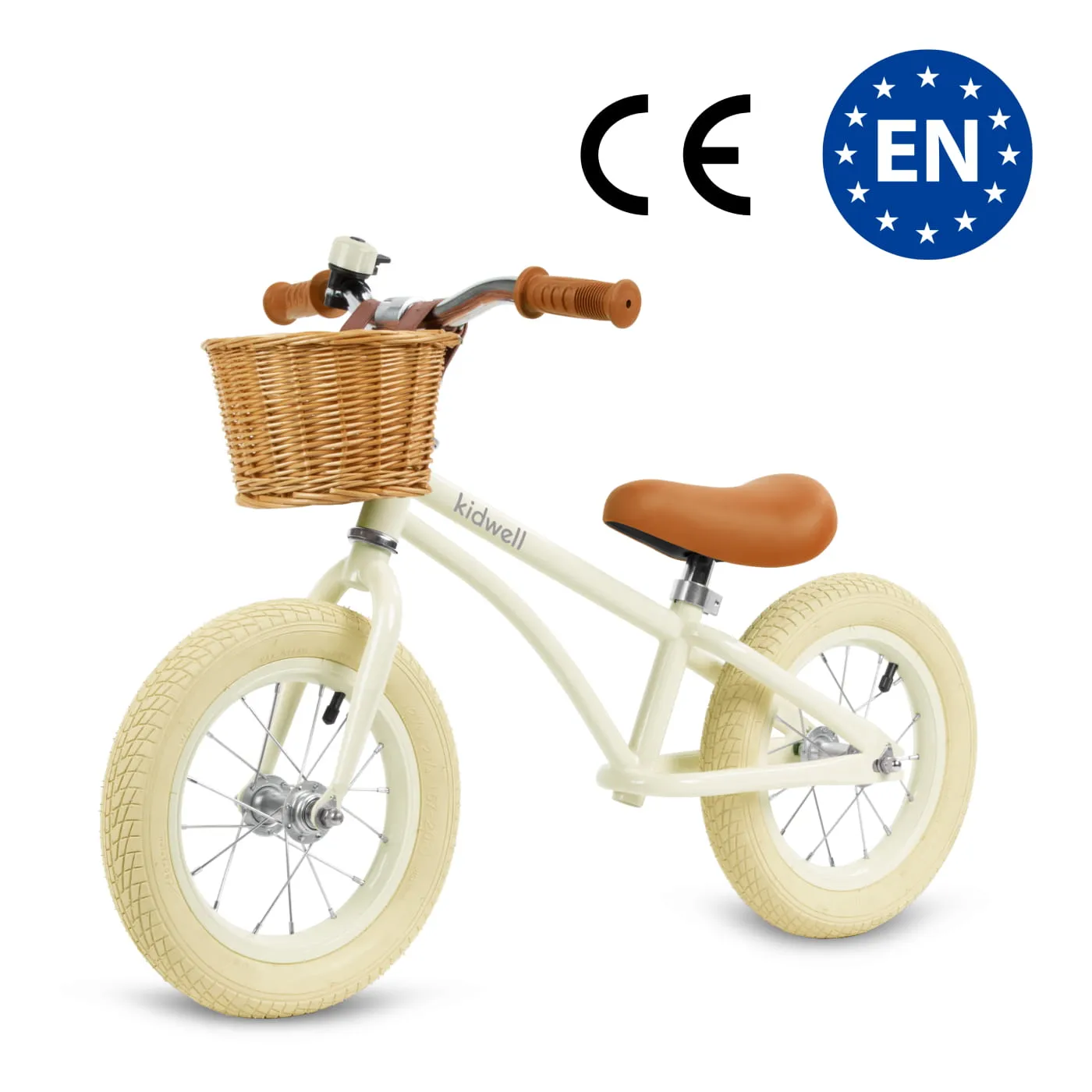 kidwell classy dječji bicikl bez pedala s košaricom, krem - slika 7