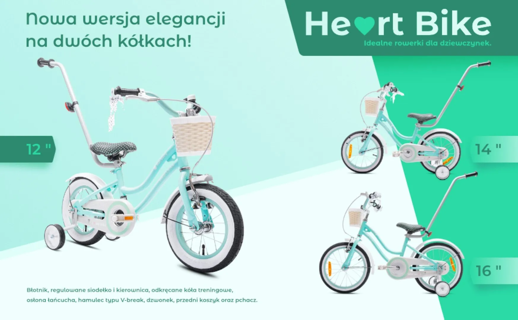 dječji bicikl heart 12" mint - slika 10