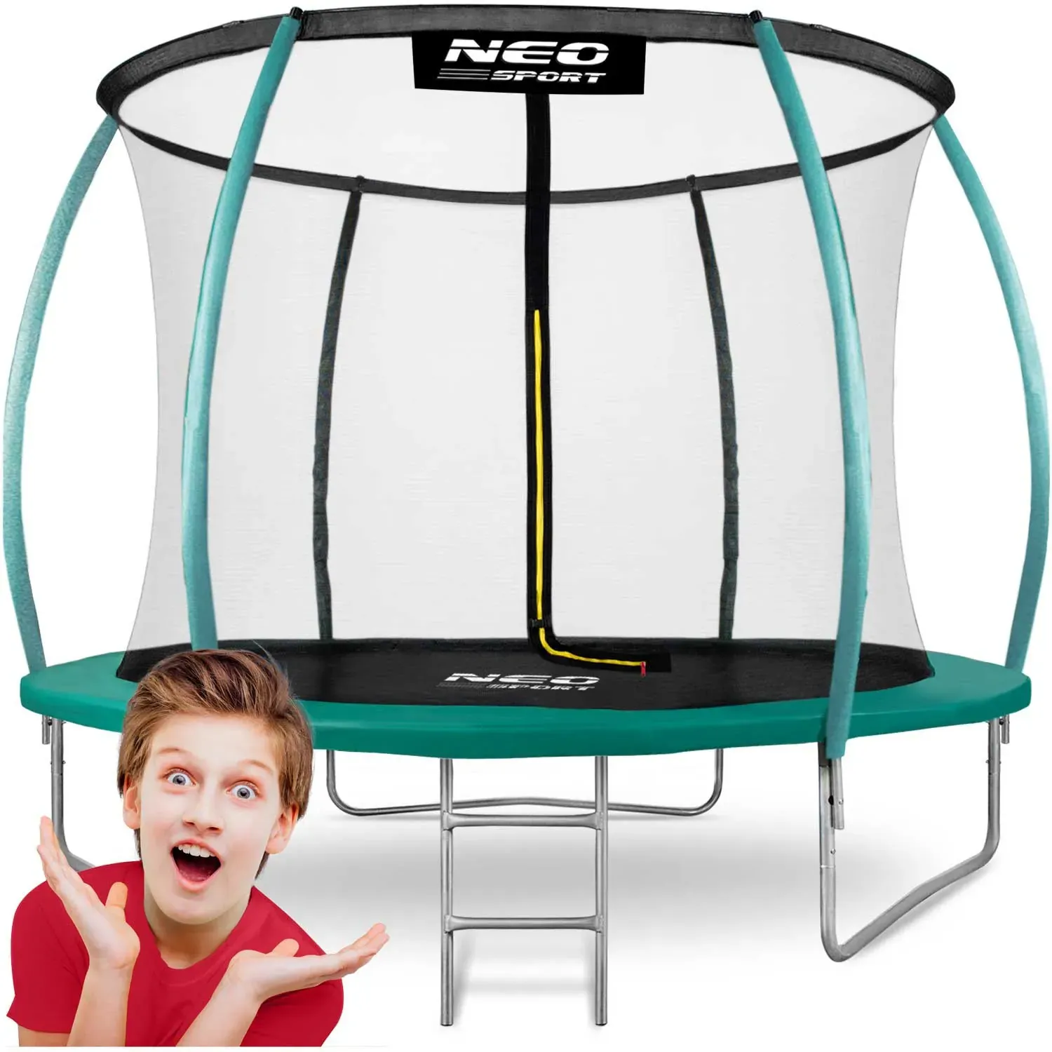 Neo-Sport profilirani vrtni trampolin 252 cm (8 ft) s unutarnjom mrežom, tirkizni - Pribislavec