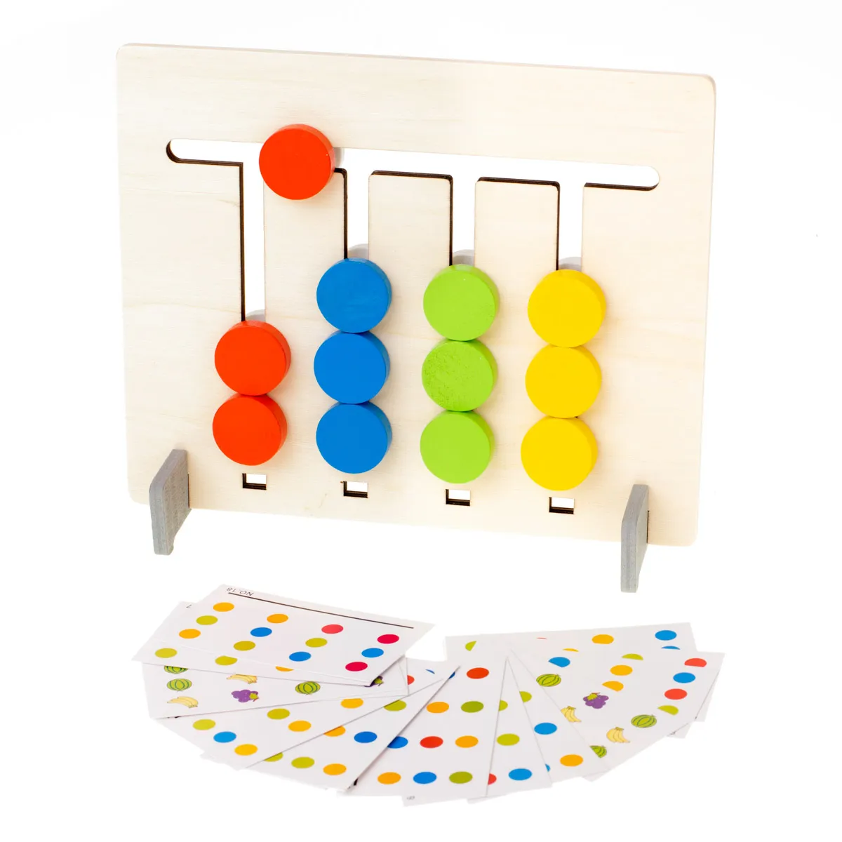 montessori drvena dvostrana ploča sortiranje voća i boja - slika 5