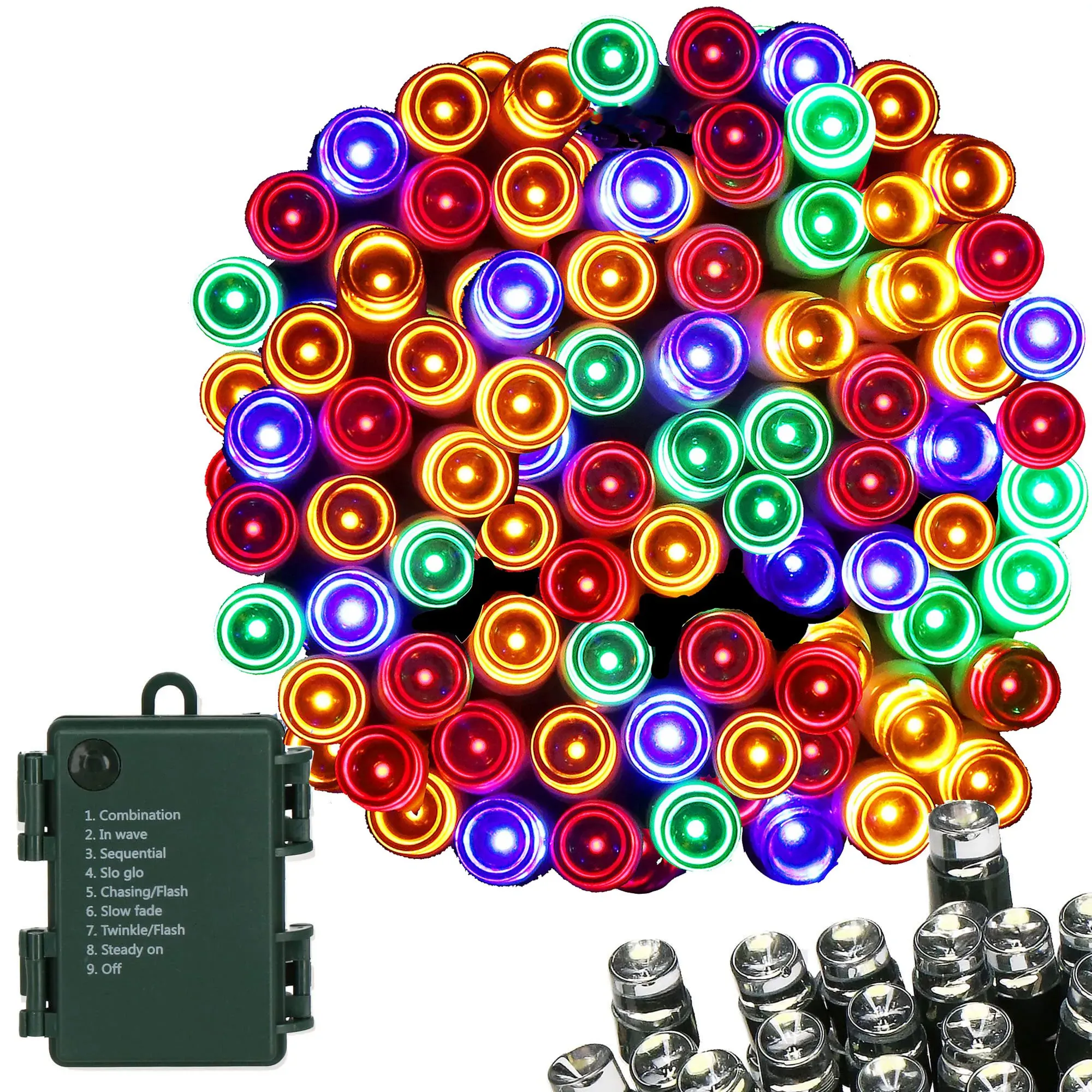 led lampice na baterije – 50 lampica višebojna - slika 2