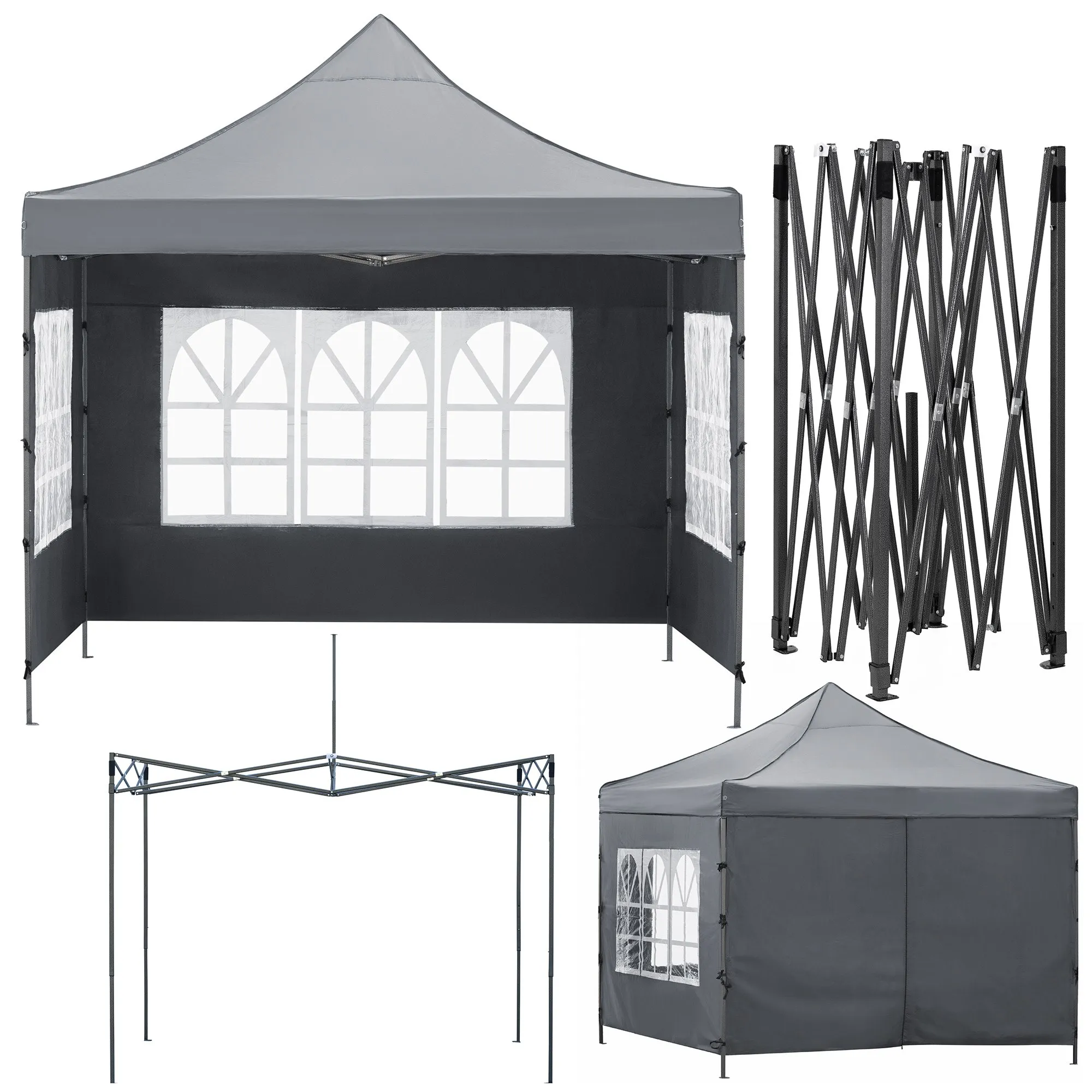 vrtni šator, dimenzija 3 × 3 m, tamnosive boje - slika 4