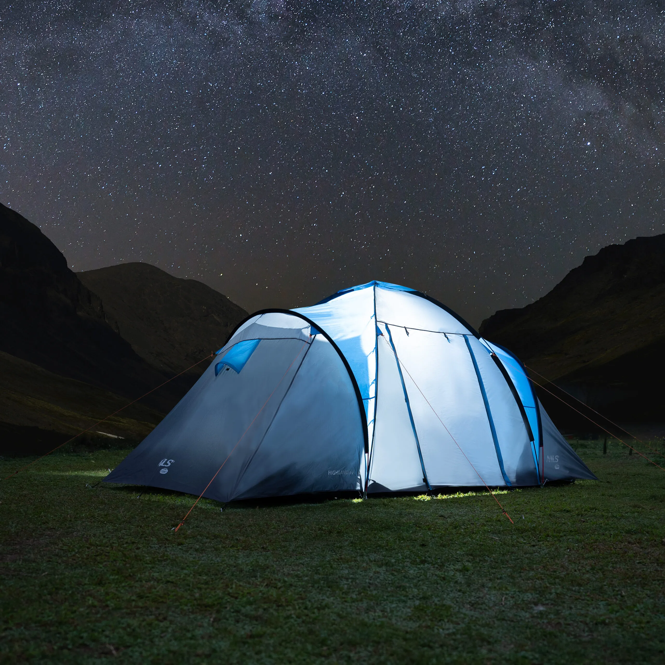 nils camp šator za kampiranje highland iv plavo-sivi - slika 4