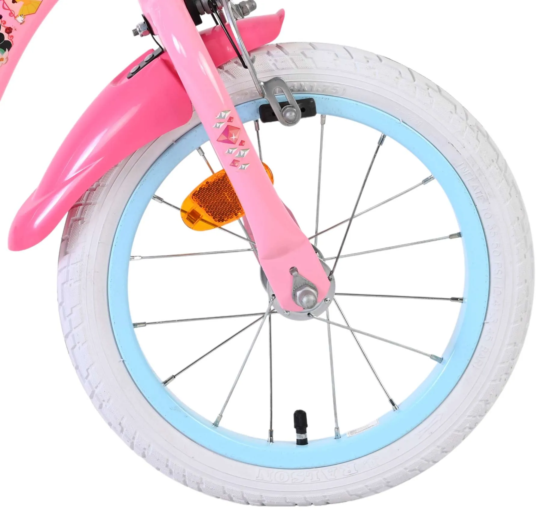 volare dječji bicikl disney princess 14″ ružičaste boje, s dvije ručne kočnice - slika 4
