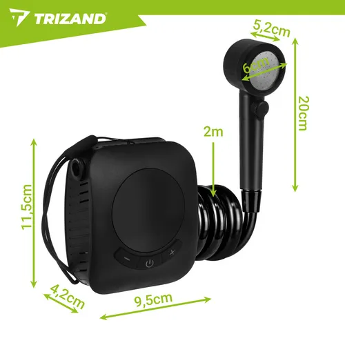 trizand putni tuš s baterijom od 8000 mah - slika 4