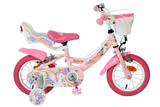 Volare dječji bicikl Unicorn 12″ ružičaste boje, s dvije ručne kočnice - Pribislavec