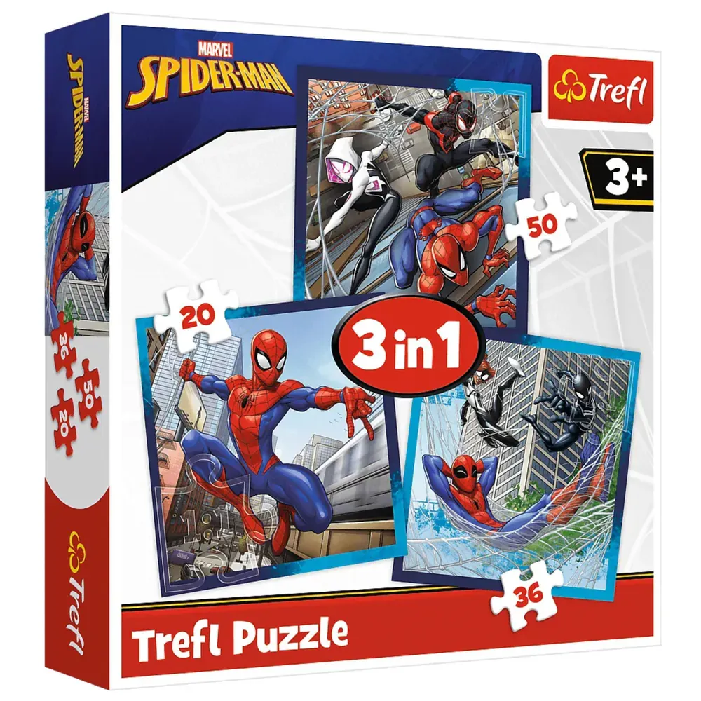 3-u-1 slagalica - spider-prijatelji - disney marvel spider-man trefl 34874 - slika 2