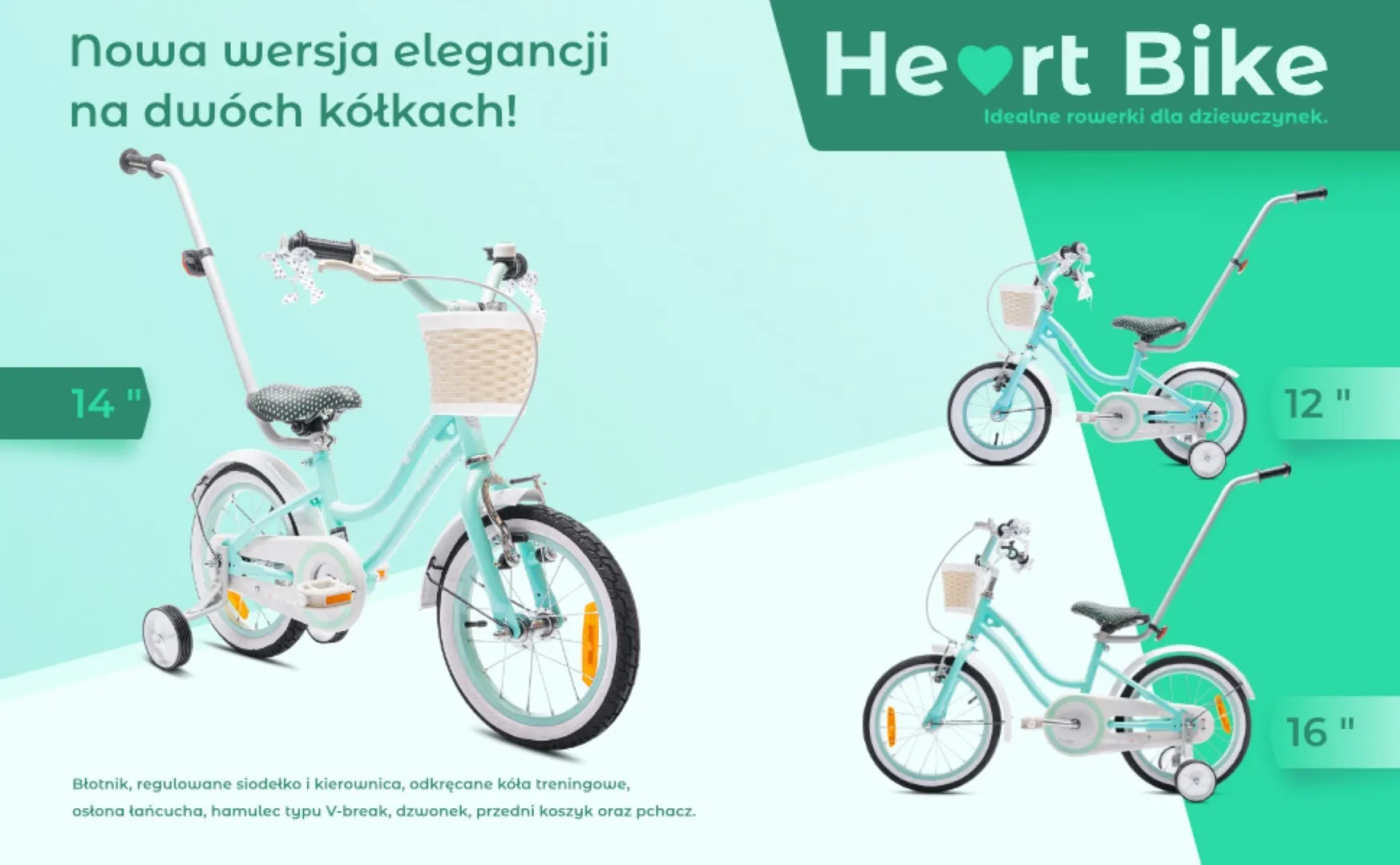 dječji bicikl 14" heart bike tirkizni - slika 9