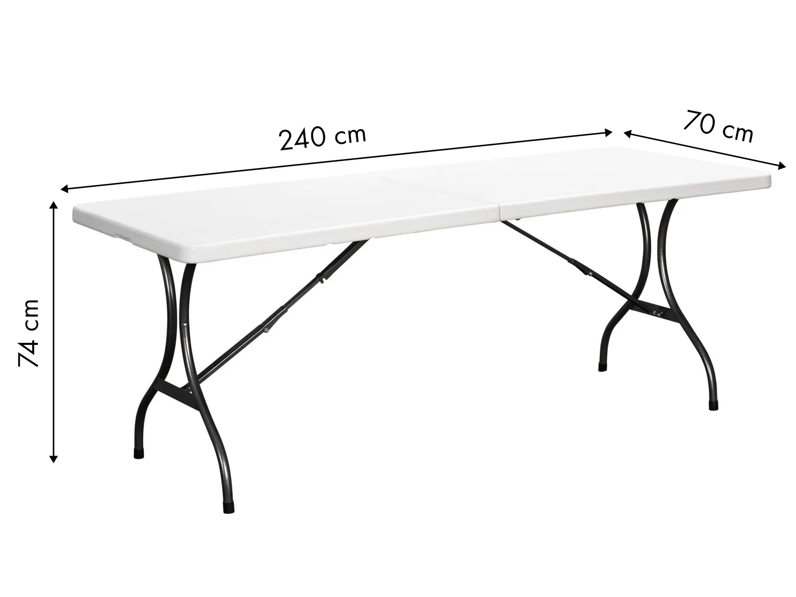 sklopivi vrtni stol za bankete bijeli 240cm - slika 5