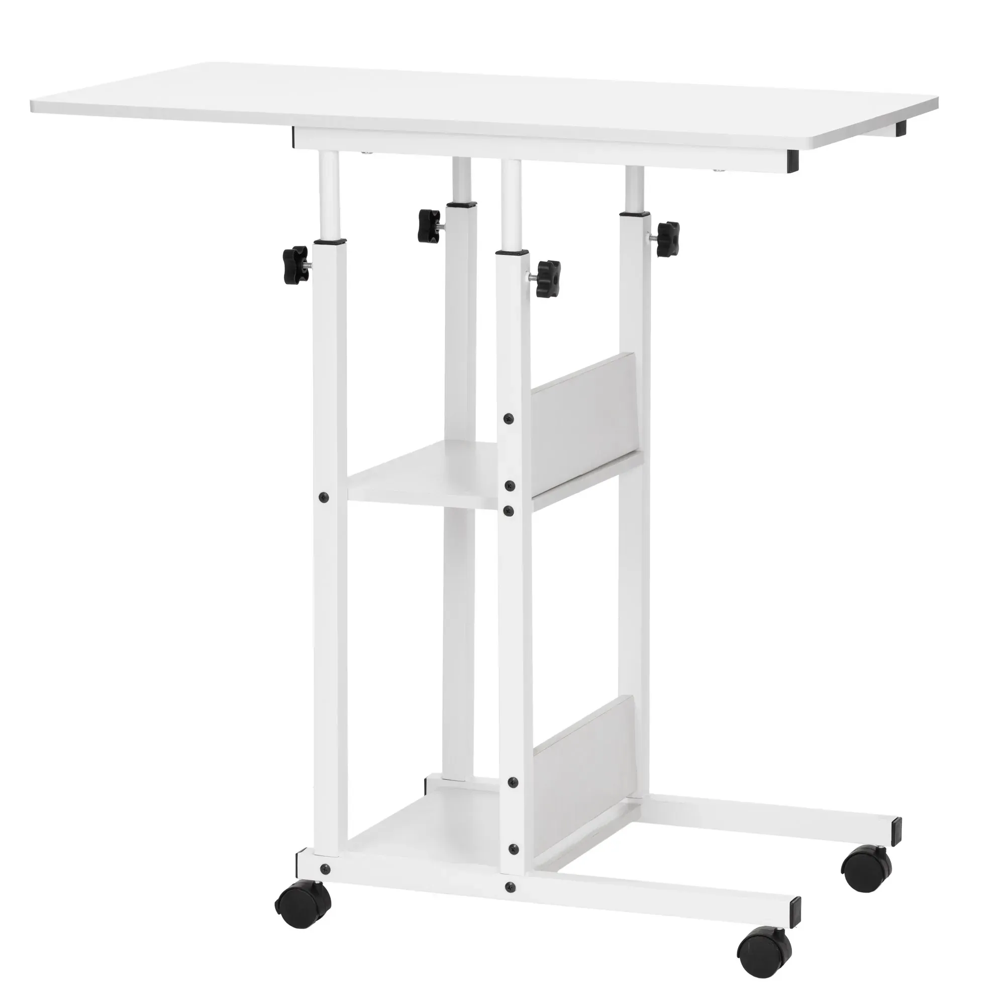 mobilni stol 73-85 x 40 x 80 cm bijela, crna - slika 8