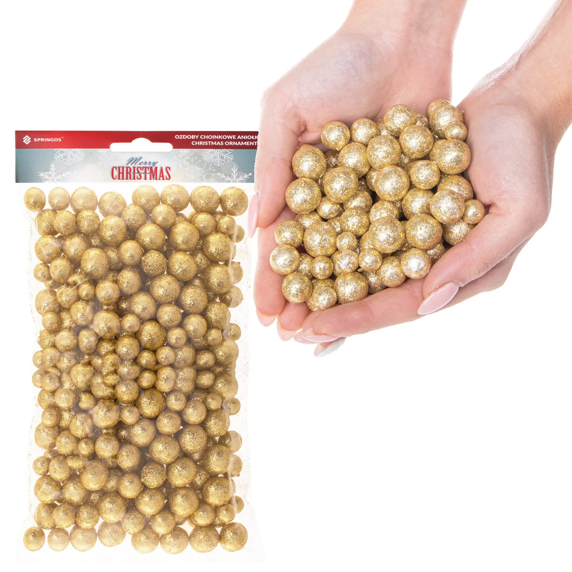 dekorativne kuglice za božićne aranžmane 1–1,6 cm zlatne - slika 2