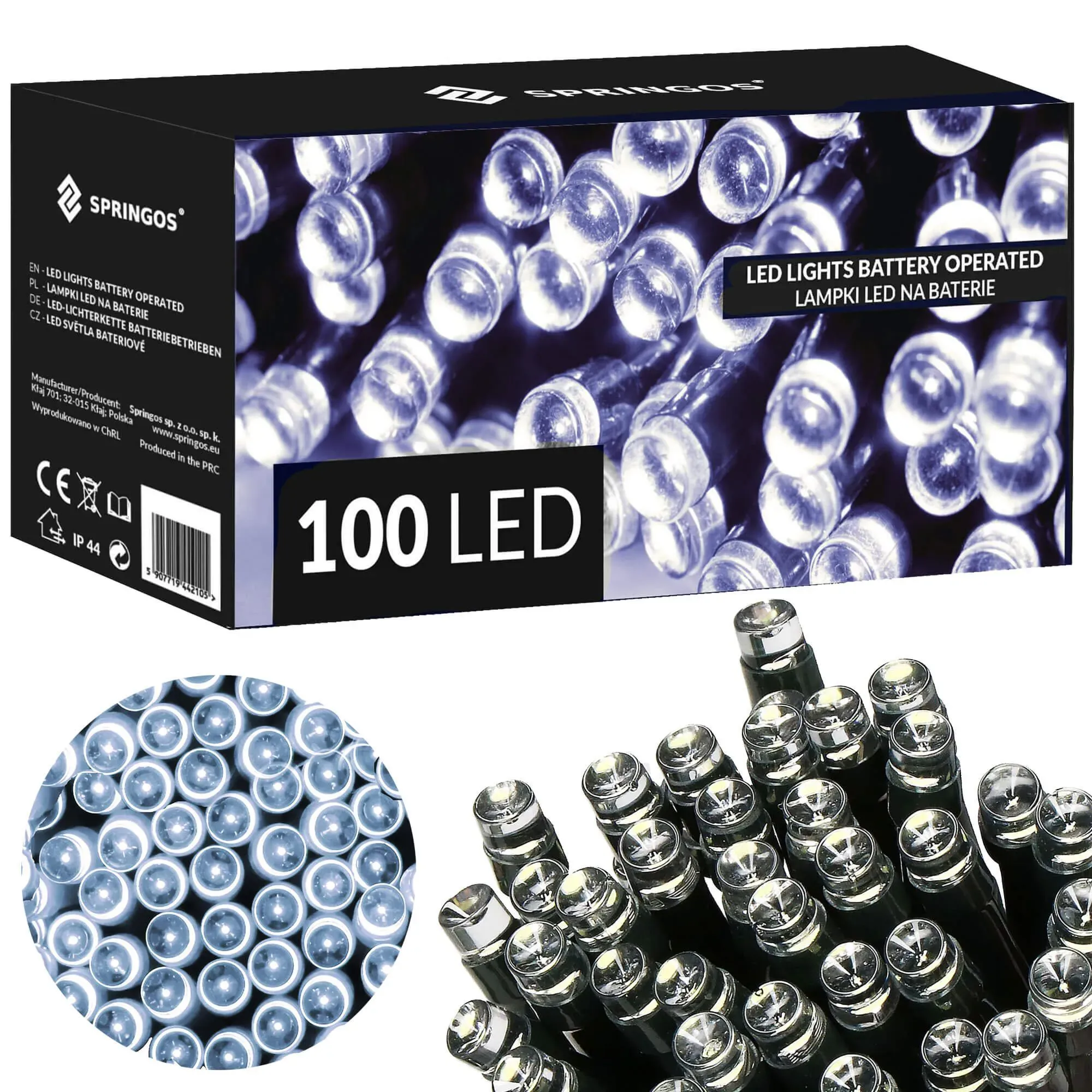 led lampice na baterije – 100 lampica hladno bijela - slika 2