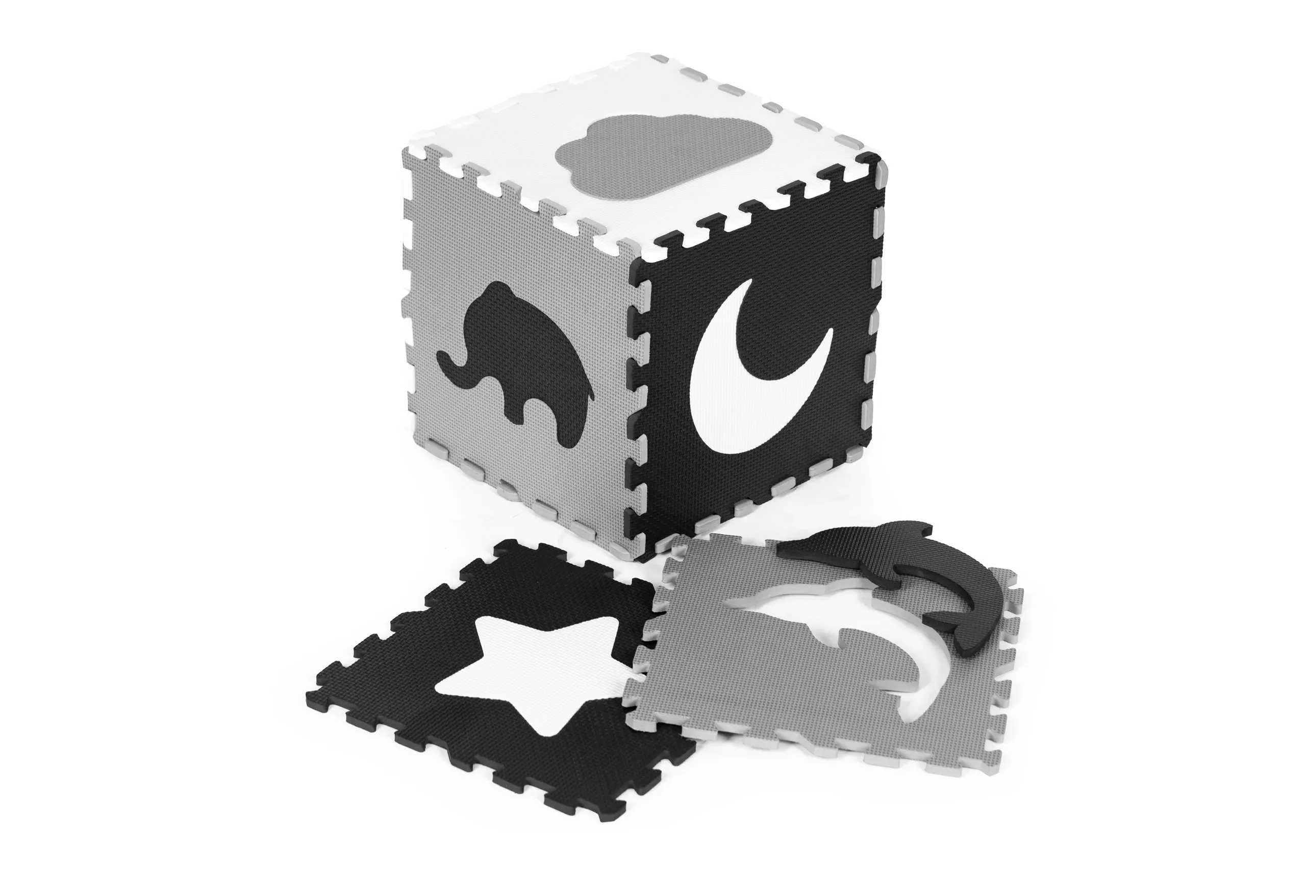 ecotoys edukativna puzzle podloga za igru crno-bijela 25kom. - slika 6