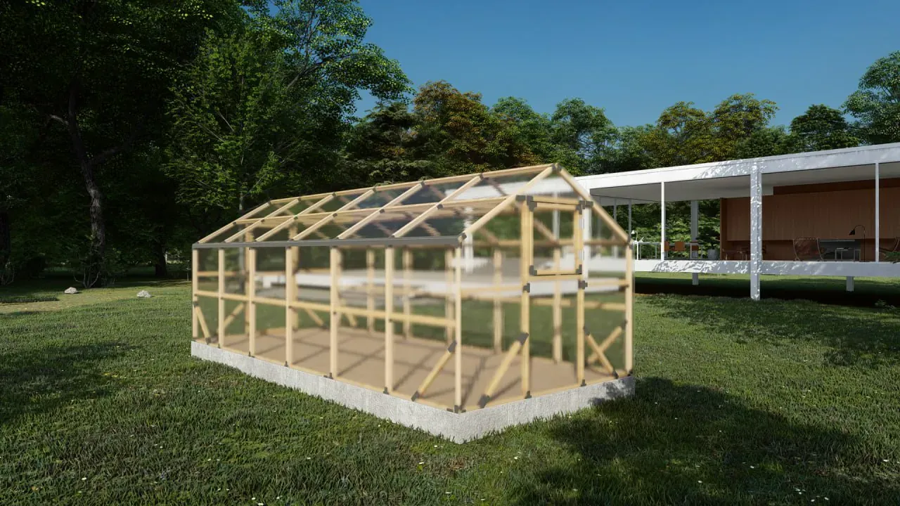 drveni plastenik casa xxl 2.6m x 6m, polykarbonat 4mm - slika 6