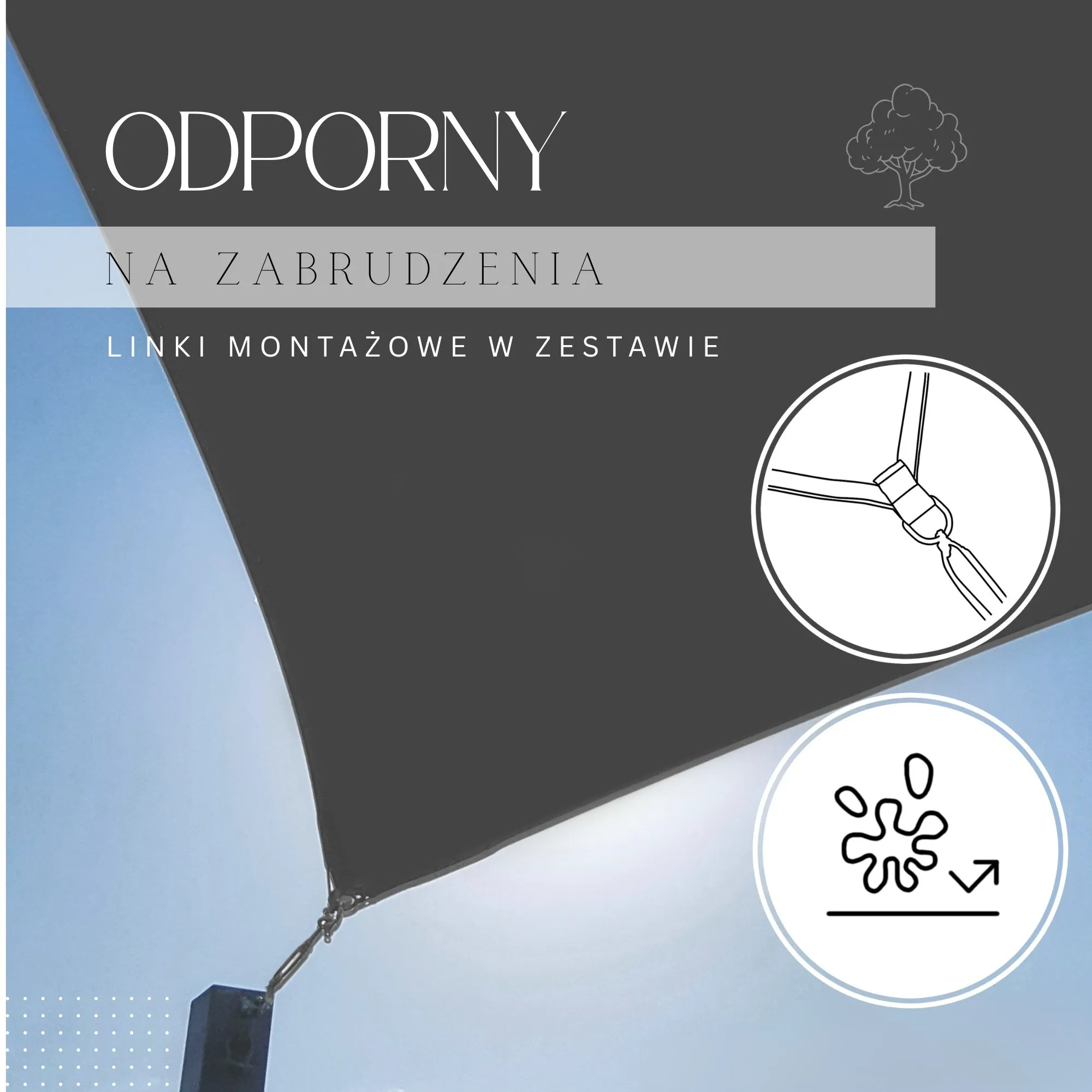 sunčano jedro 3 × 2 m – tamnosiva (sn0061) - slika 4
