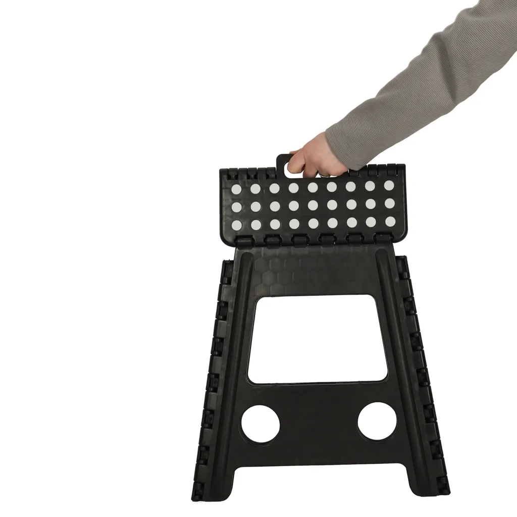 protuklizni sklopivi tabure, 39 cm, crni - slika 7