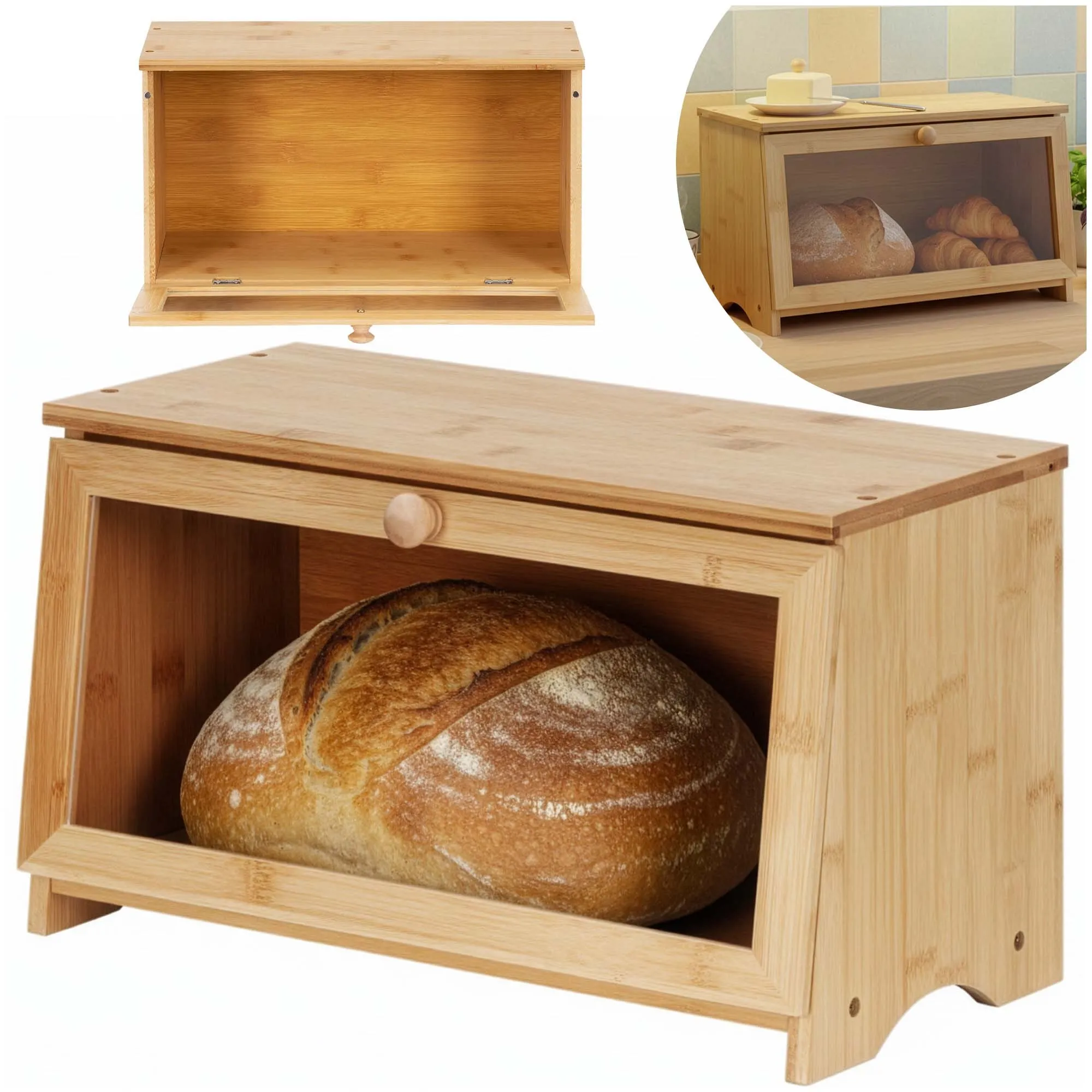 posuda za kruh 40 x 21 x 23 cm prirodni bambus - slika 6
